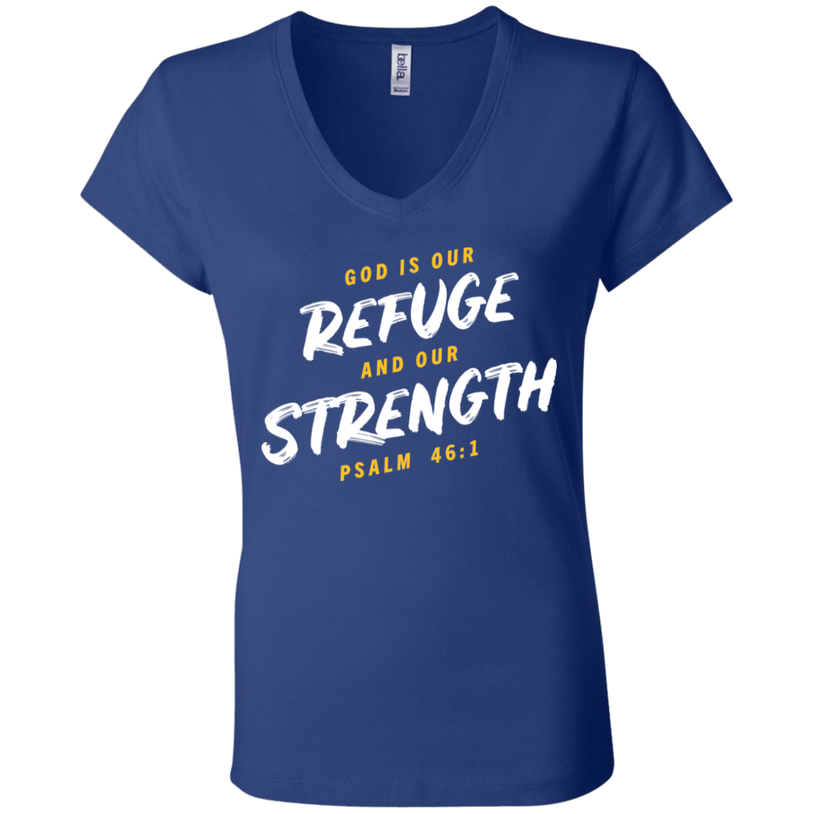 Refuge and Strength | Ladies’ Performance V-Neck