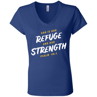 Refuge and Strength | Ladies’ Performance V-Neck