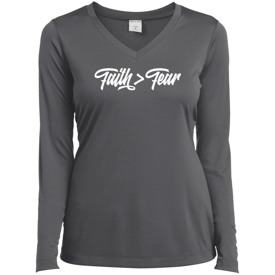 Faith > Fear | Ladies’ Long Sleeve V-Neck