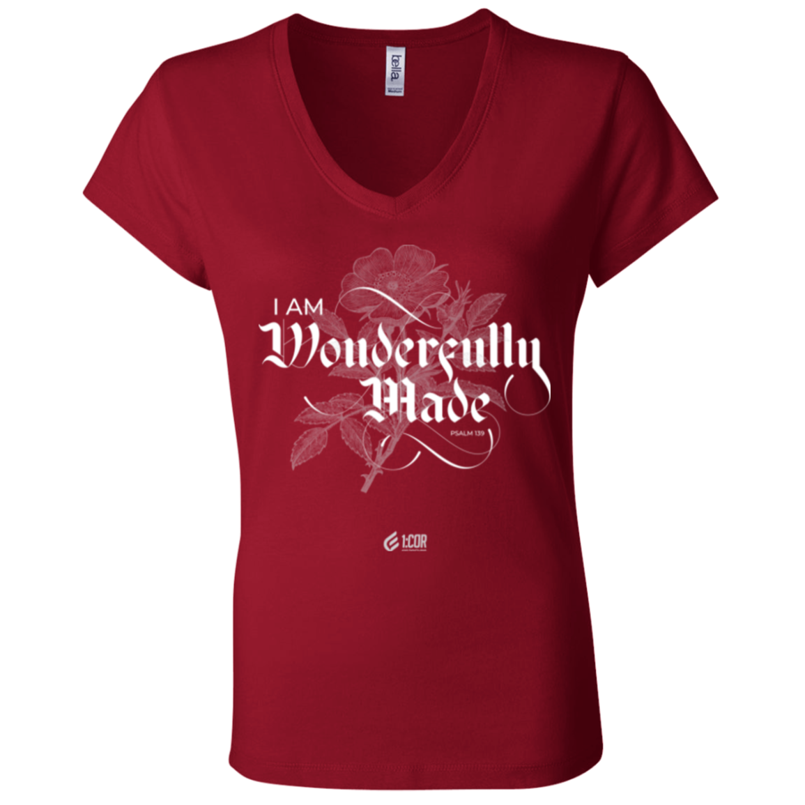 Wonderfully Made Dark | Ladies’ Performance V-Neck