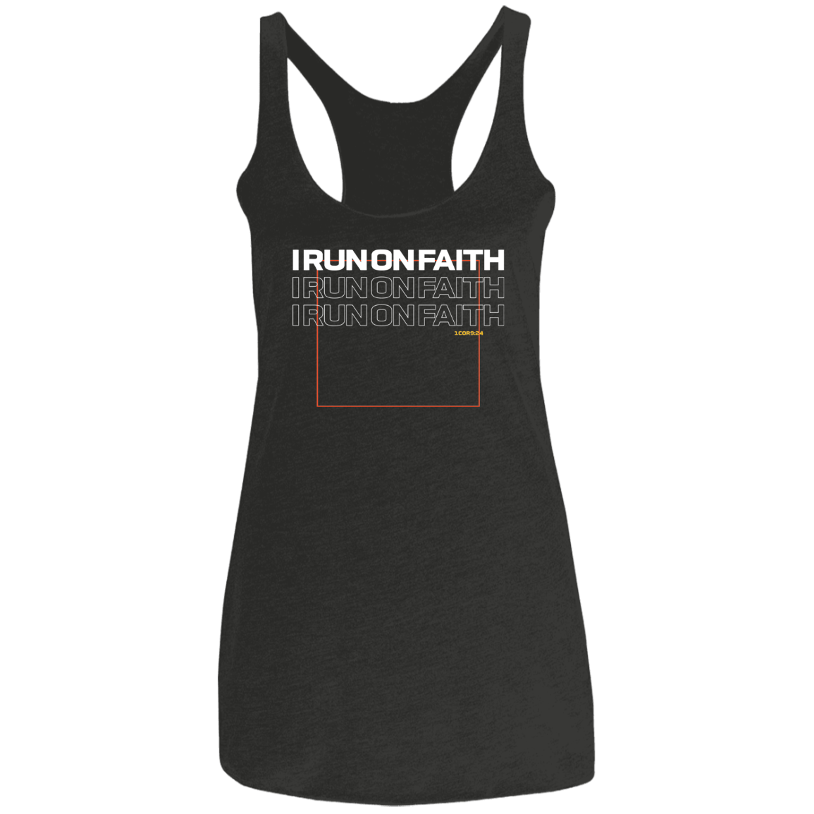 I Run On Faith | Ladies’ Racerback Tank