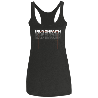 I Run On Faith | Ladies’ Racerback Tank