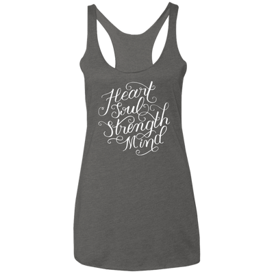 Heart Soul Strength Mind Dark | Ladies’ Racerback Tank