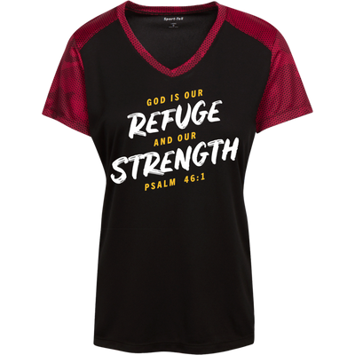 Refuge and Strength | Ladies’ Colorblock T-Shirt