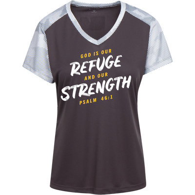 Refuge and Strength | Ladies’ Colorblock T-Shirt
