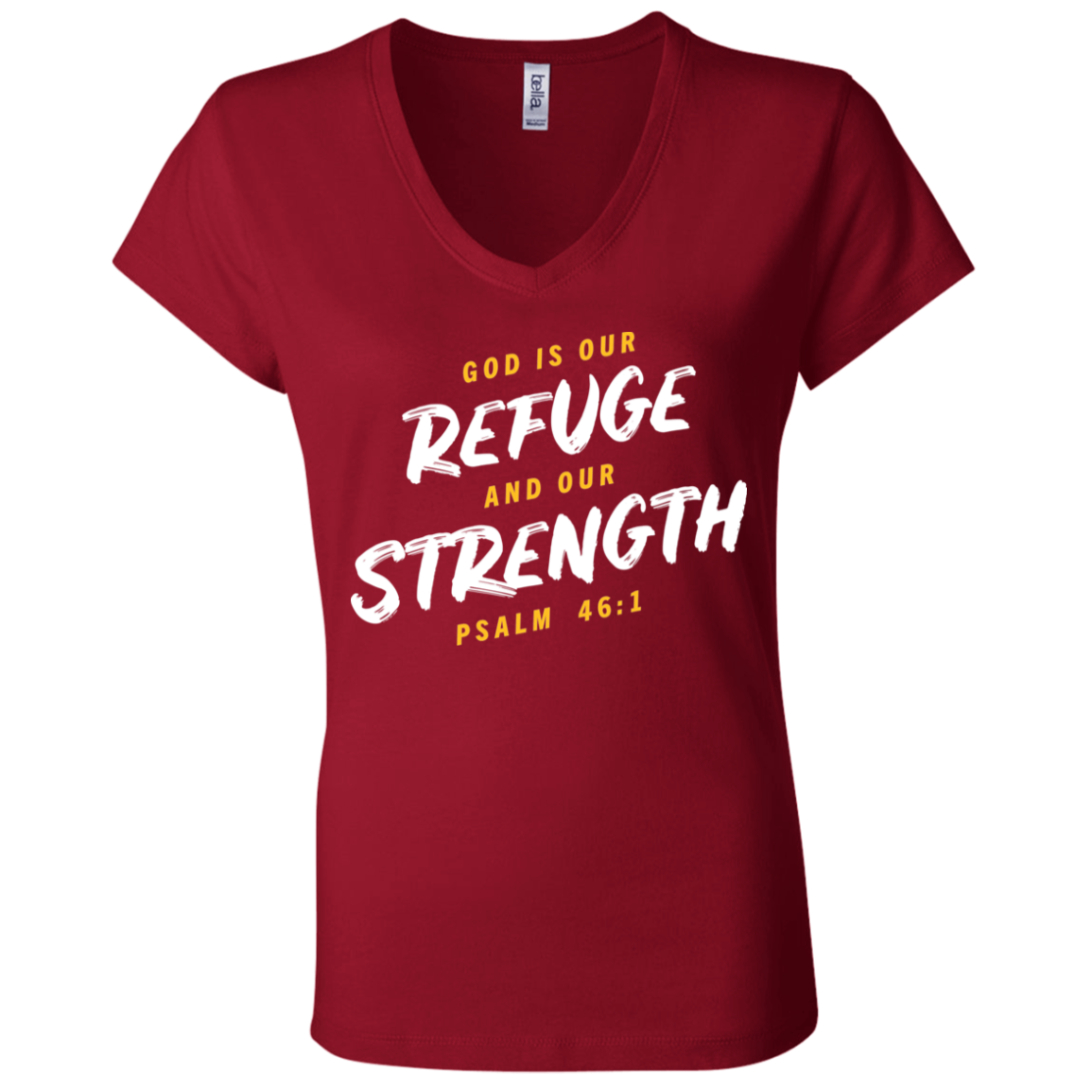 Refuge and Strength | Ladies’ Performance V-Neck