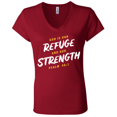 Refuge and Strength | Ladies’ Performance V-Neck
