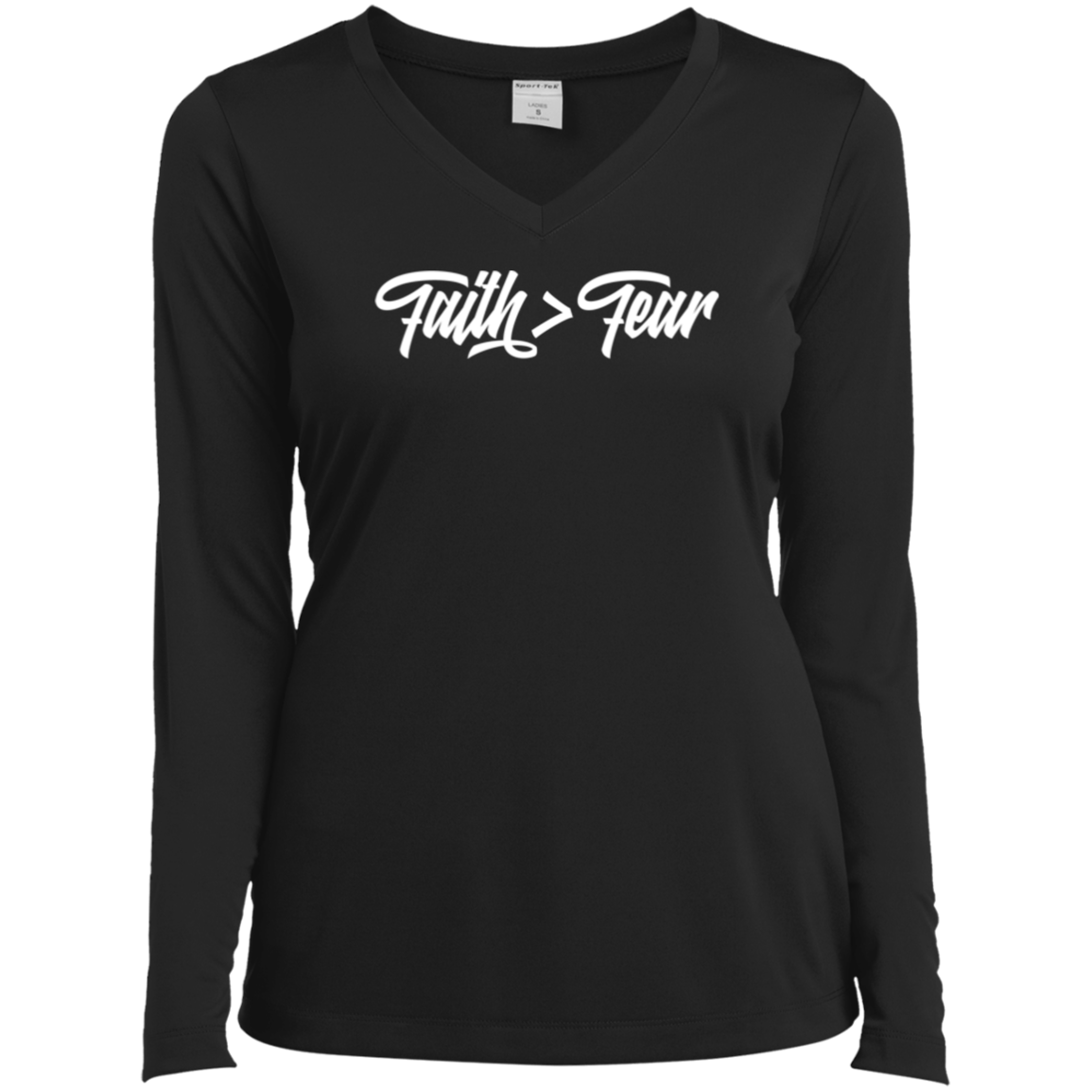 Faith > Fear | Ladies’ Long Sleeve V-Neck