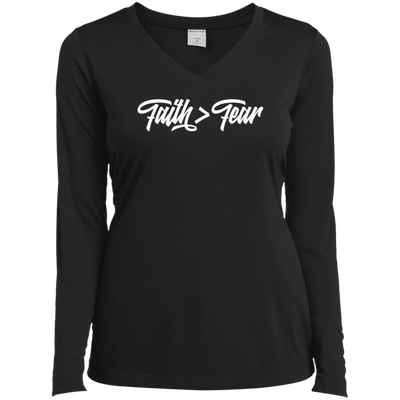 Faith > Fear | Ladies’ Long Sleeve V-Neck