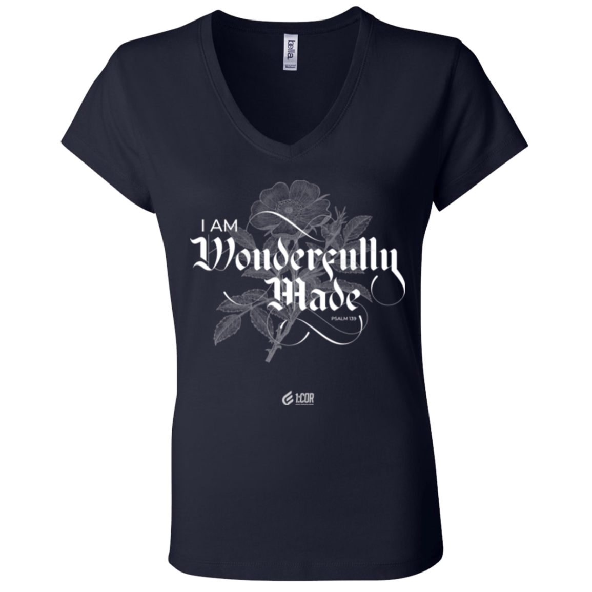 Wonderfully Made Dark | Ladies’ Performance V-Neck