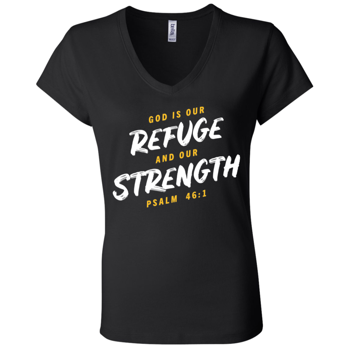 Refuge and Strength | Ladies’ Performance V-Neck