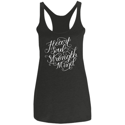 Heart Soul Strength Mind Dark | Ladies’ Racerback Tank