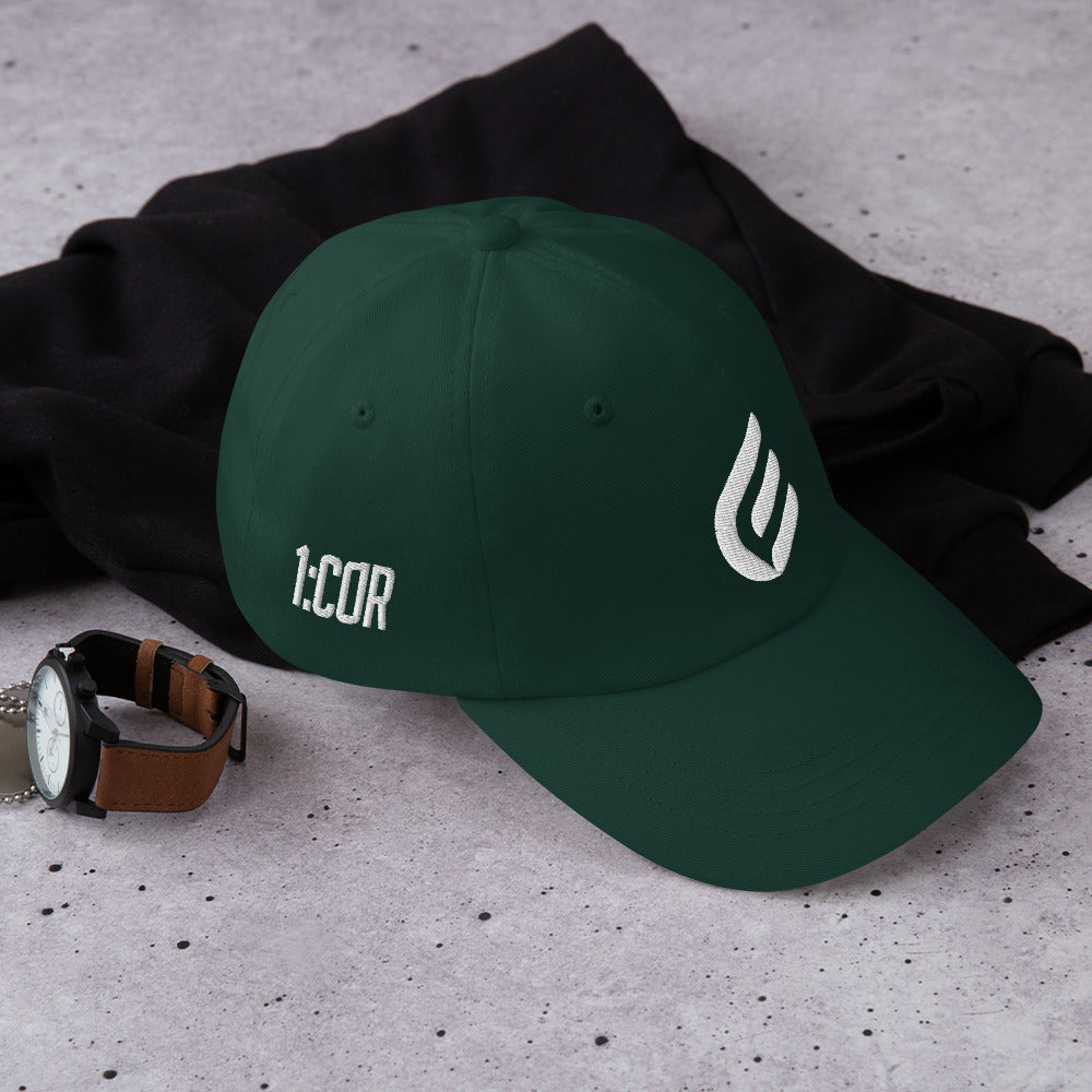 1:Cor White | Embroidered Dad hat