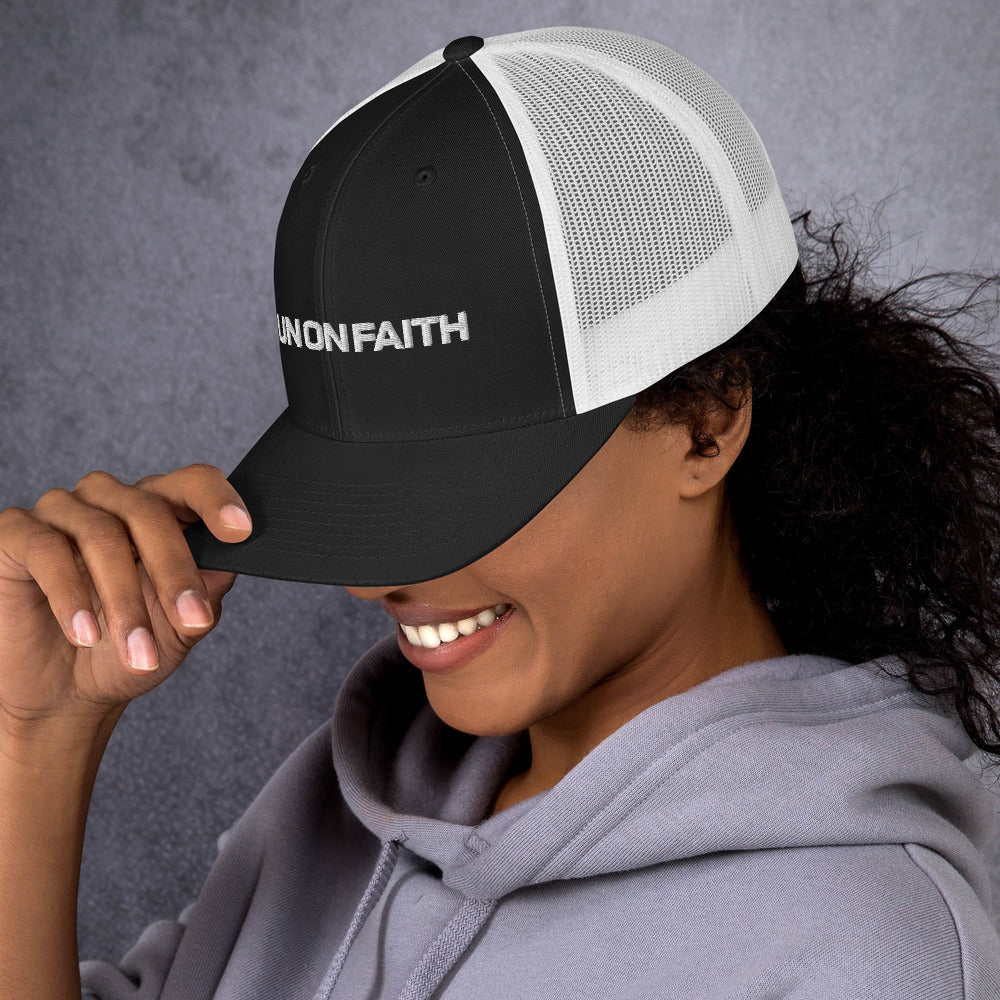 I Run On Faith | Embroidered Trucker Cap