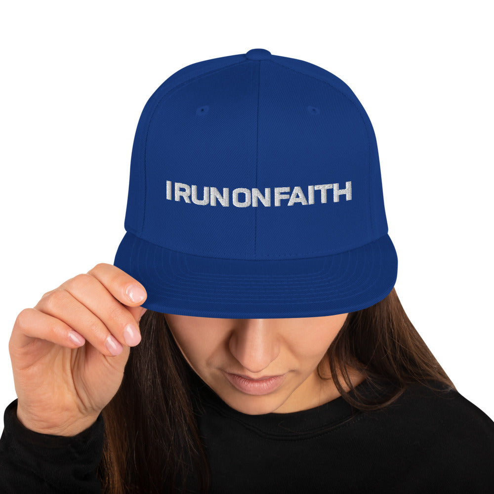 I Run On Faith | Embroidered Snapback Hat