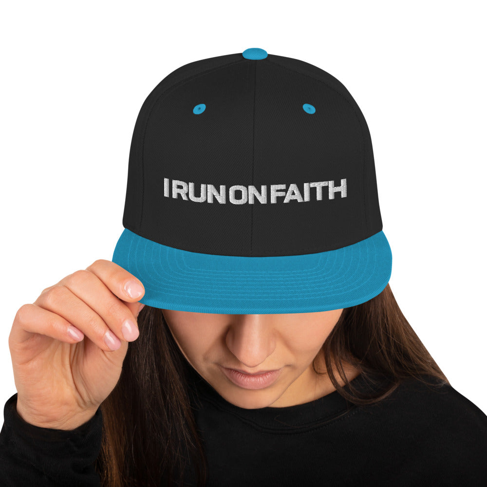 I Run On Faith | Embroidered Snapback Hat
