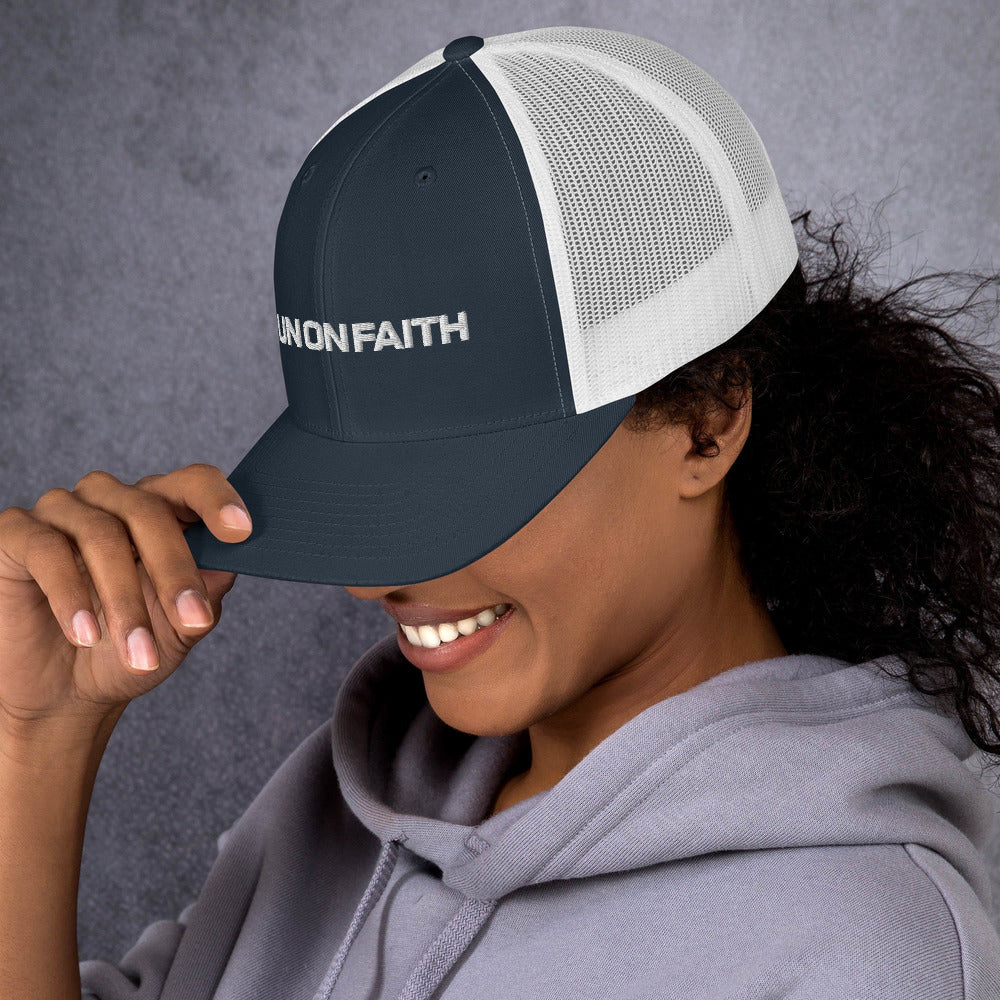 I Run On Faith | Embroidered Trucker Cap