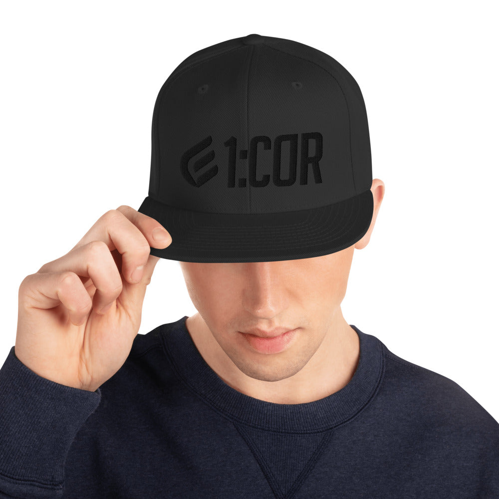 1:Cor Blackout | Embroidered Snapback Hat
