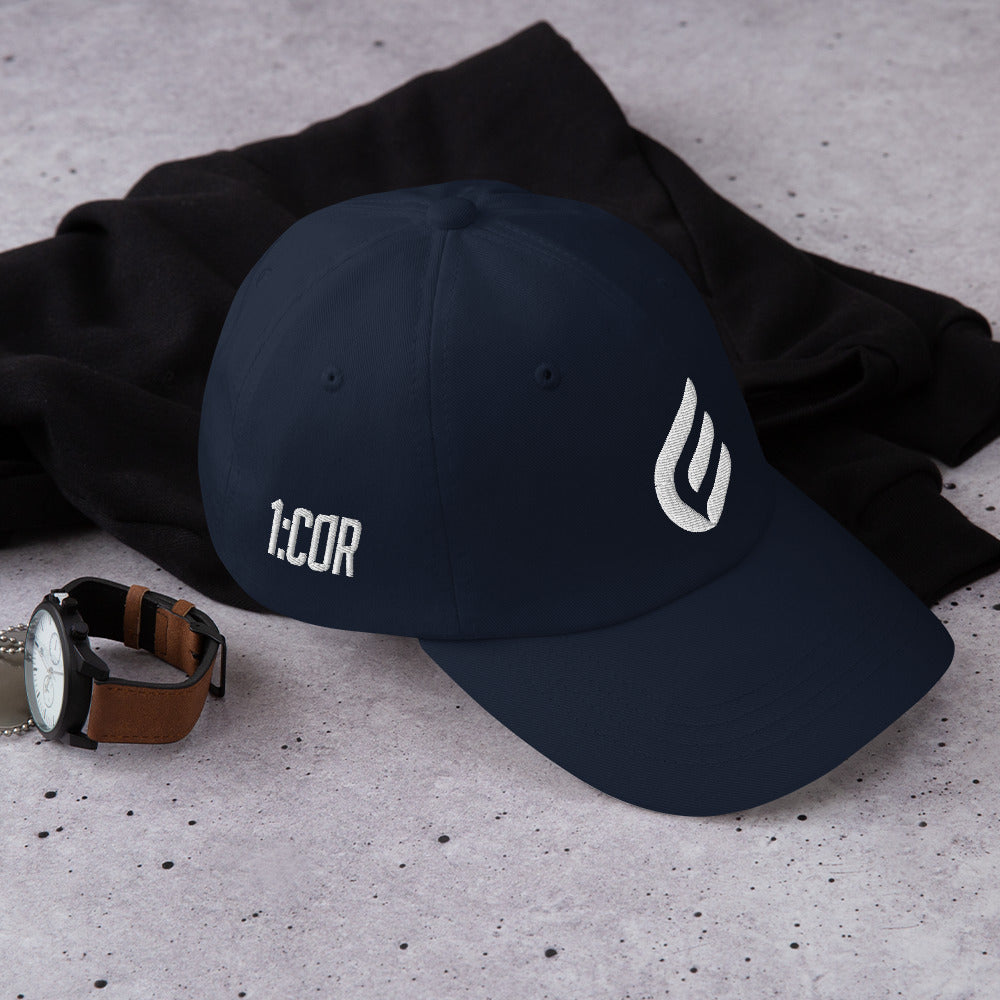 1:Cor White | Embroidered Dad hat