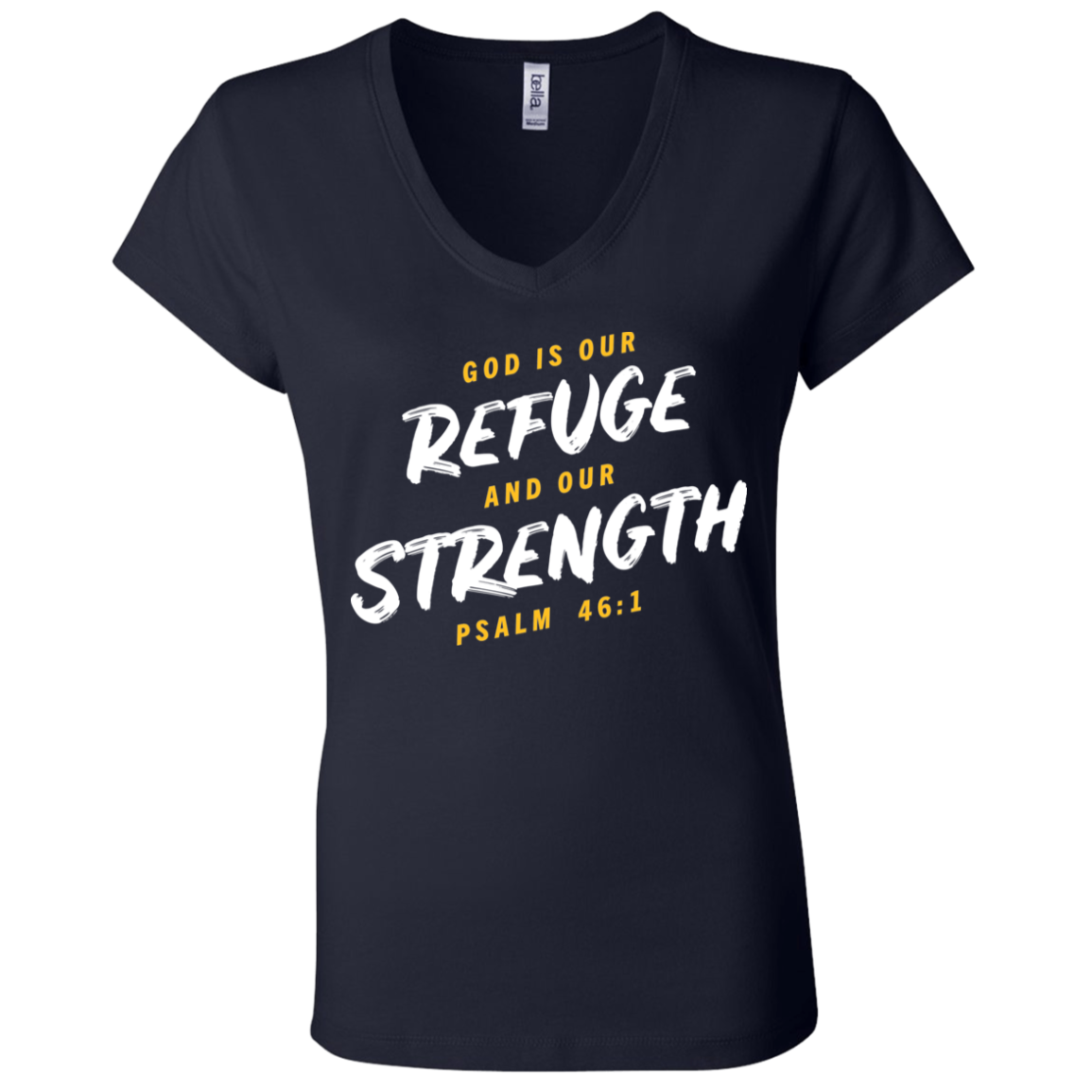 Refuge and Strength | Ladies’ Performance V-Neck