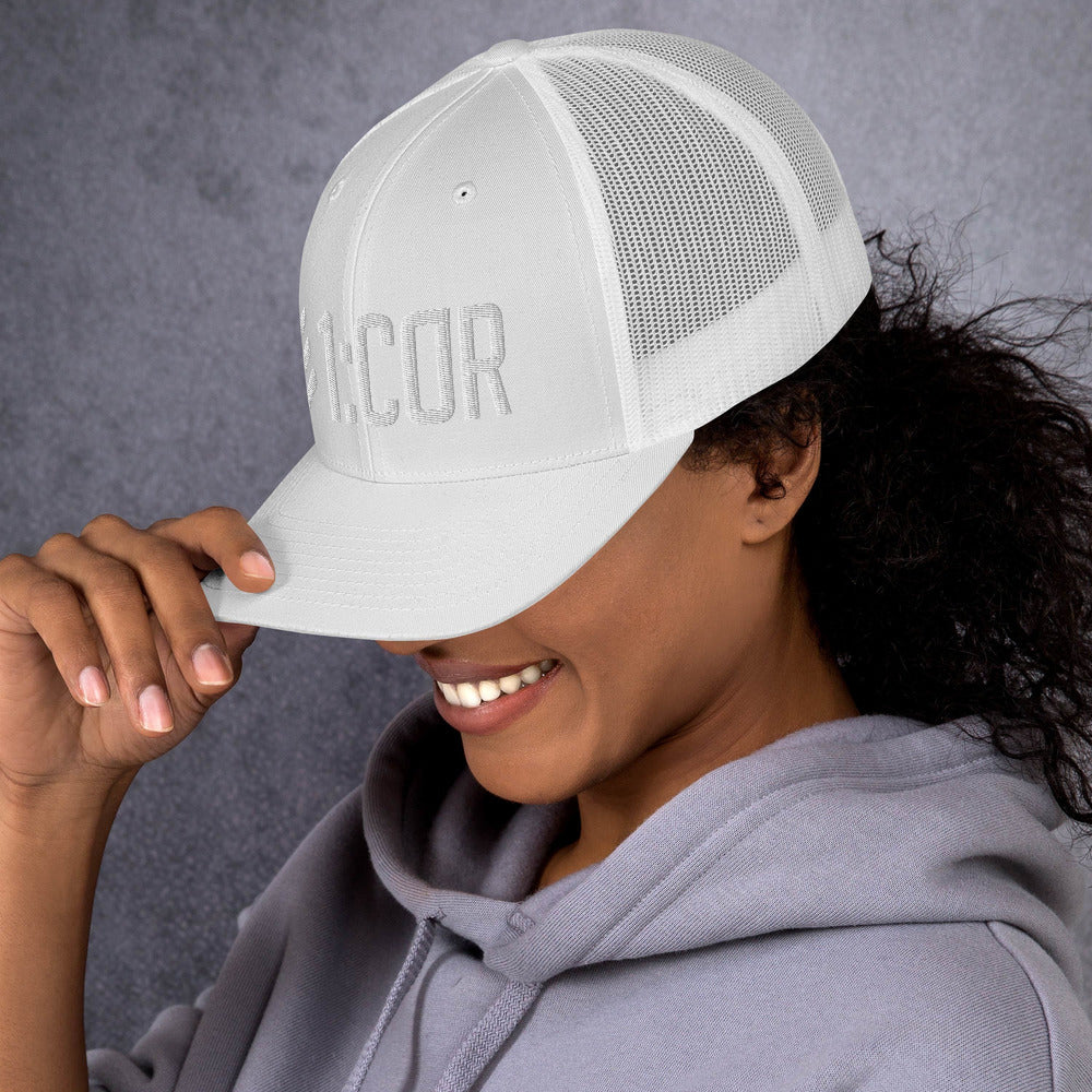 1:Cor Whiteout | Embroidered Trucker Cap