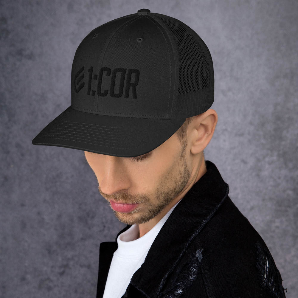 1:Cor Blackout | Embroidered Trucker Cap