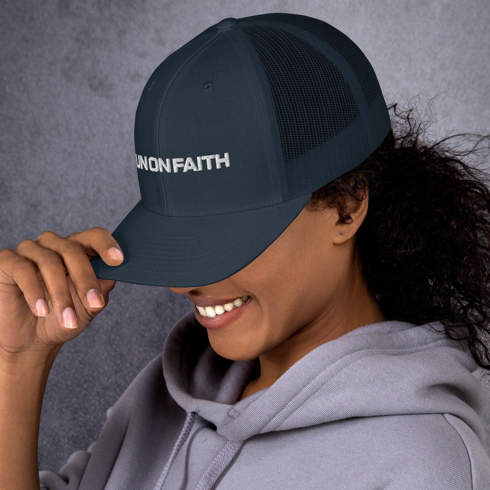 I Run On Faith | Embroidered Trucker Cap