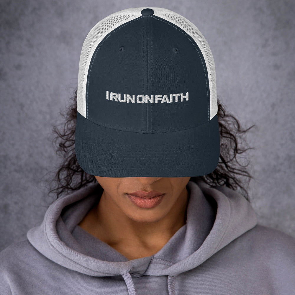 I Run On Faith | Embroidered Trucker Cap