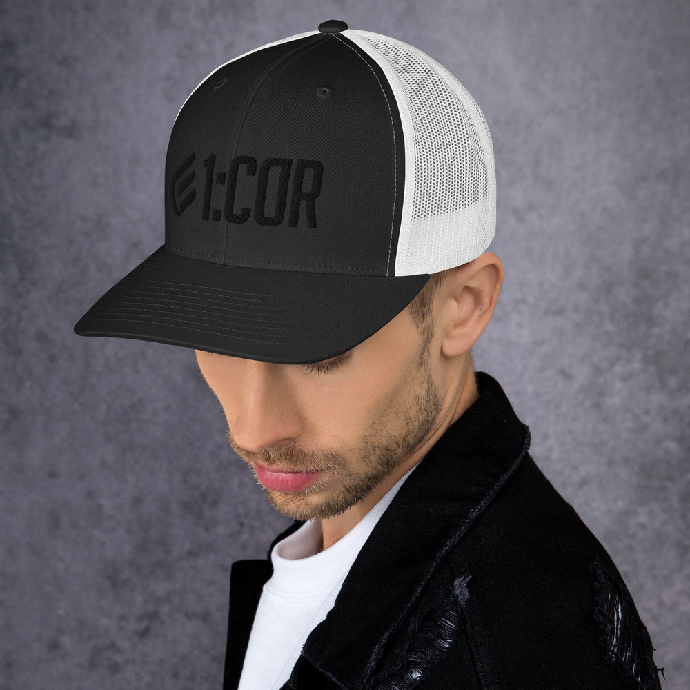 1:Cor Blackout | Embroidered Trucker Cap